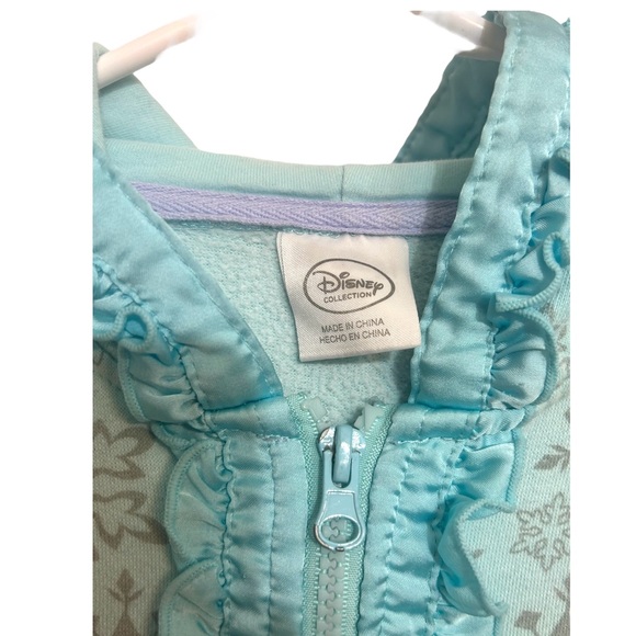 Disney Frozen Elsa Blue Snowflake Jacket with Hood Size 7/8 - Picture 7 of 9
